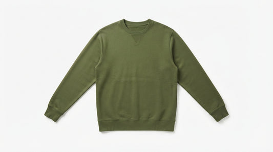 Olive Green Waffle Knit Sweatshirt