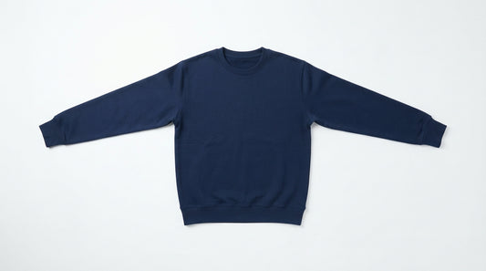 Navy Blue Waffle Knit Sweatshirt
