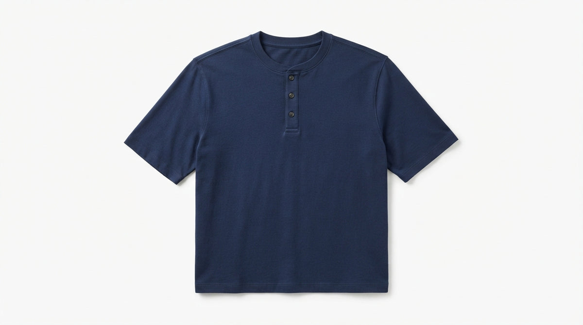 Navy Blue Half Sleeve Henley