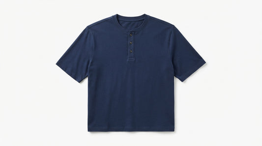 Navy Blue Half Sleeve Henley