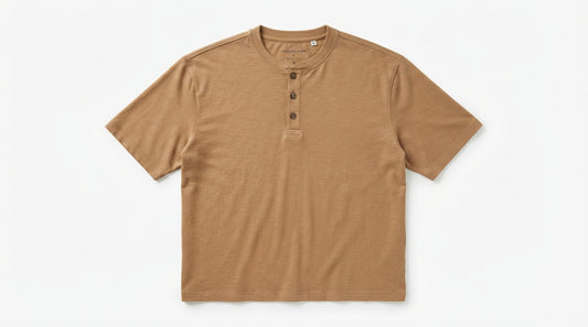 Camel Half Sleeve Henley