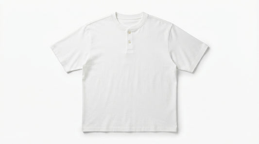 White Half Sleeve Henley
