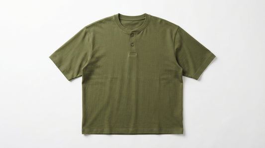 Olive Green Half Sleeve Henley