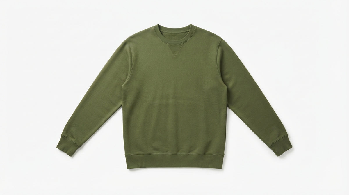 Olive Green Waffle Knit Sweatshirt