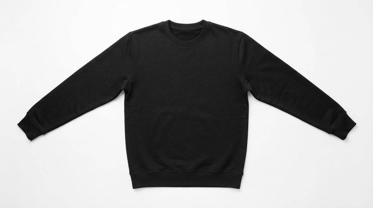 Black Waffle Knit Sweatshirt
