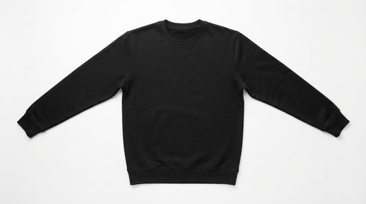 Black Waffle Knit Sweatshirt