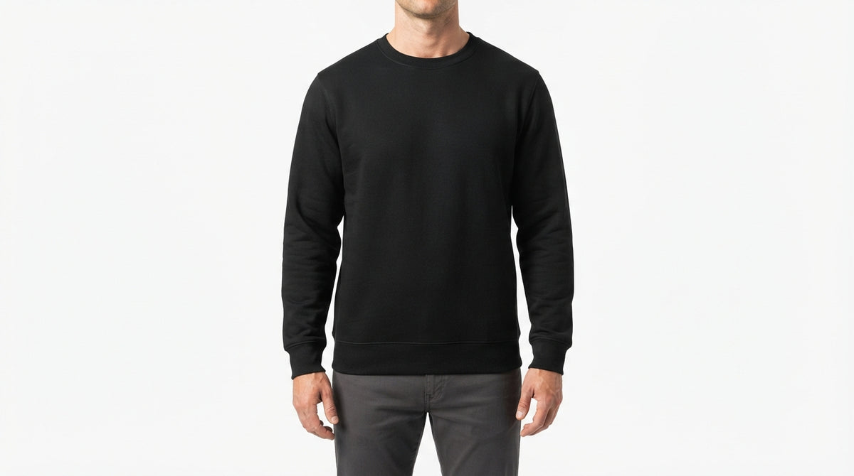 Black Waffle Knit Sweatshirt
