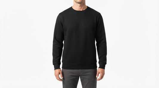 Black Waffle Knit Sweatshirt