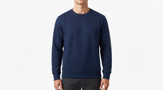 Navy Blue Waffle Knit Sweatshirt