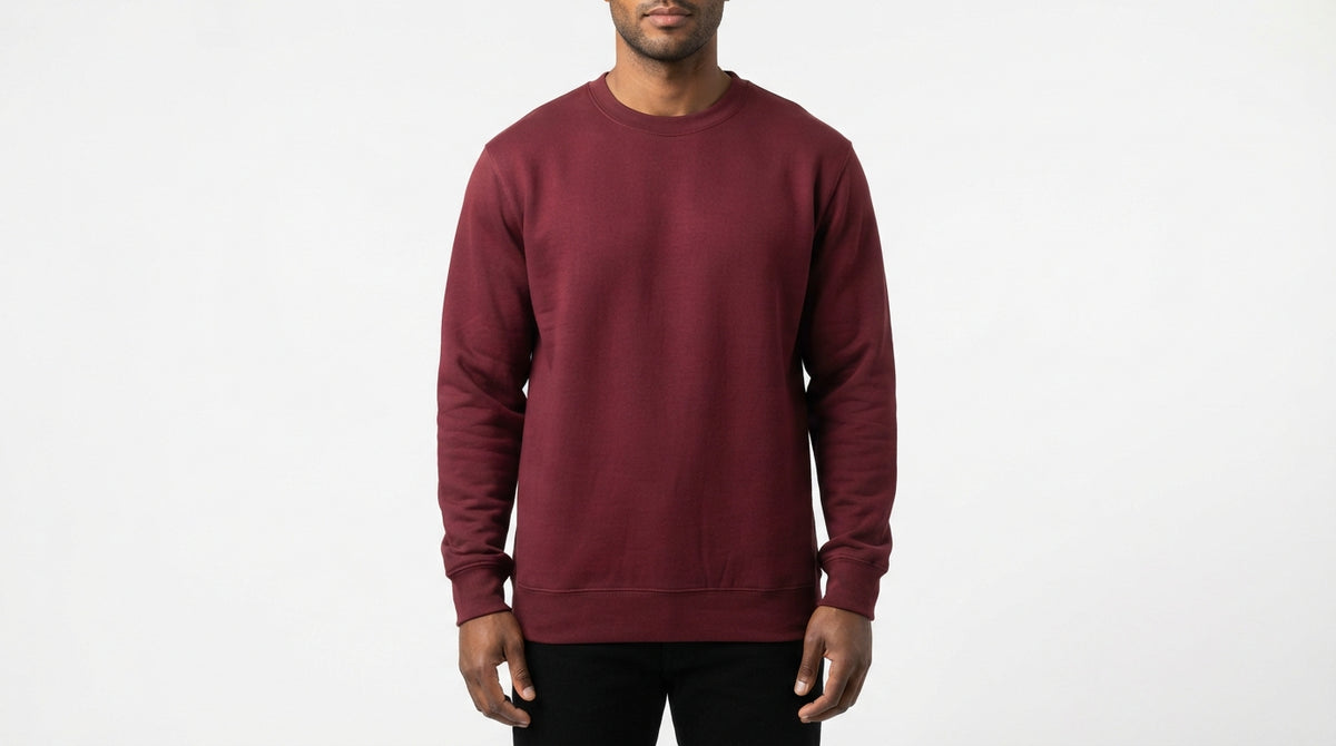 Maroon Waffle Knit Sweatshirt