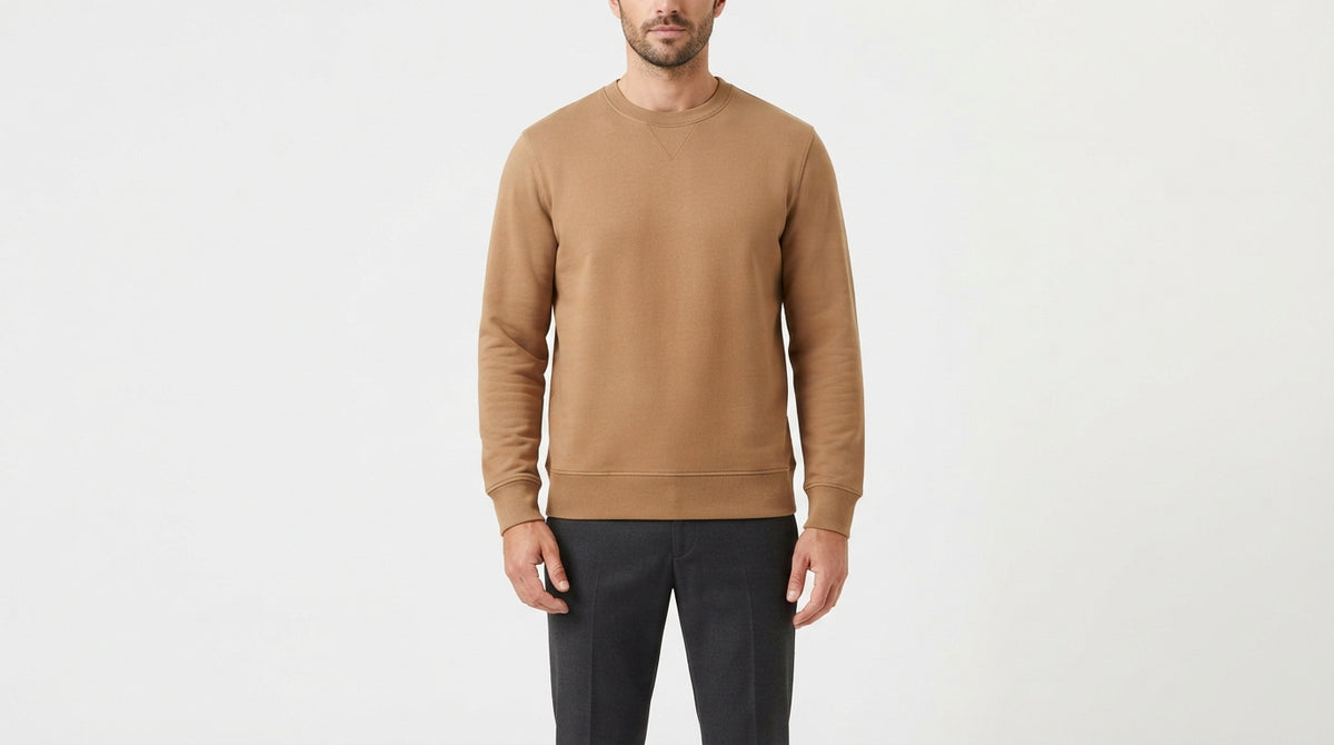 Camel Waffle Knit Sweatshirt