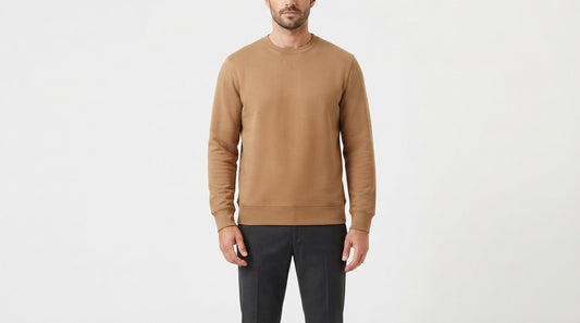 Camel Waffle Knit Sweatshirt