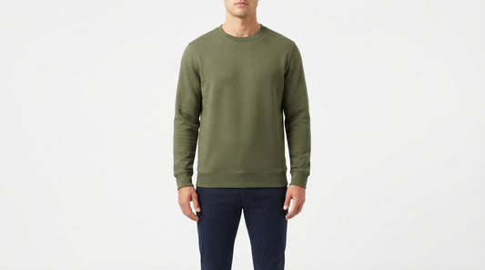 Olive Green Waffle Knit Sweatshirt