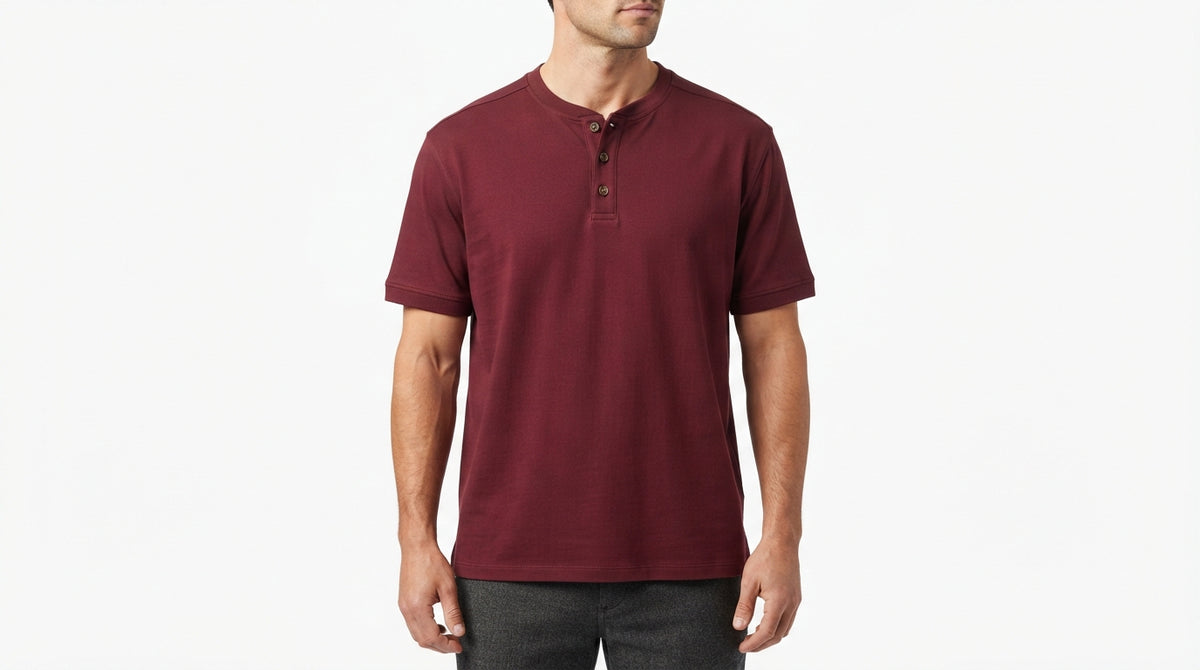 Maroon Half Sleeve Henley